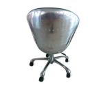 Office Aviator Swan Chair - Casters - Polished Aluminium - Genuine Cowhide