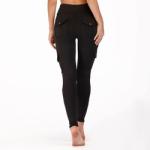 Solid Color SGS Sweat Wicking Army Green Leggings With Pockets Squat Proof