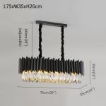 Black Led Chandelier Dining Room Oval Design Creative Kitchen Lamp interior