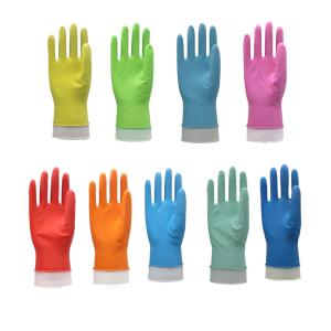 Quality Non Slip Cotton Lined Dish Gloves , Long Rubber Dish Gloves Chenicals Resistance wholesale