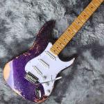 Custom Aged Strat Electric Guitar in Purple