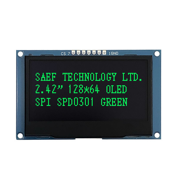 2.42-Inch 128x64 Dots OLED Display Module With SPI Interface And White & Blue Font Colors