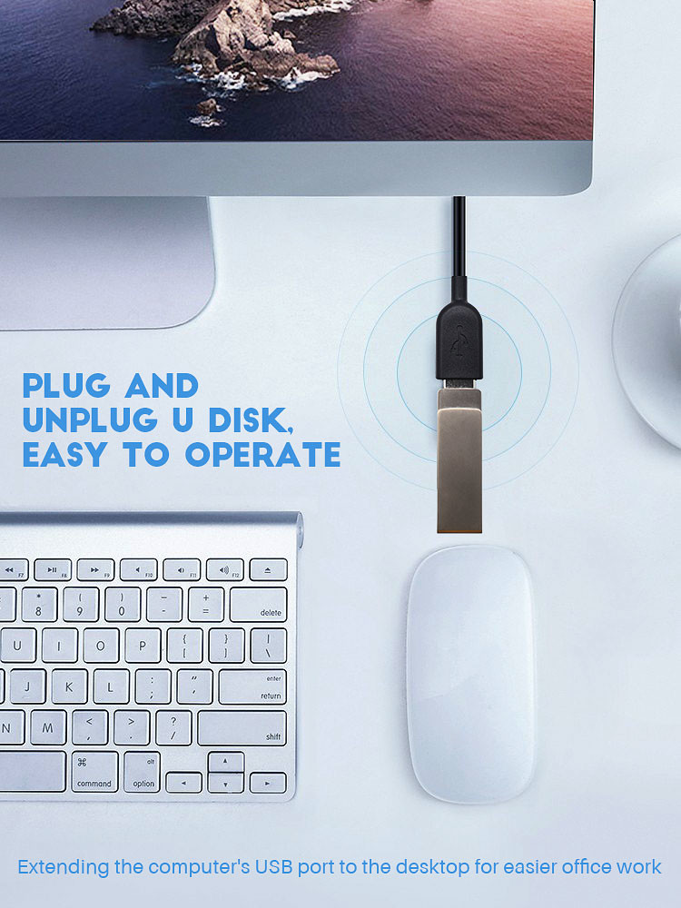 3A USB Data Extension Cable 1M USB 2.0 Male To Female Extension Cable