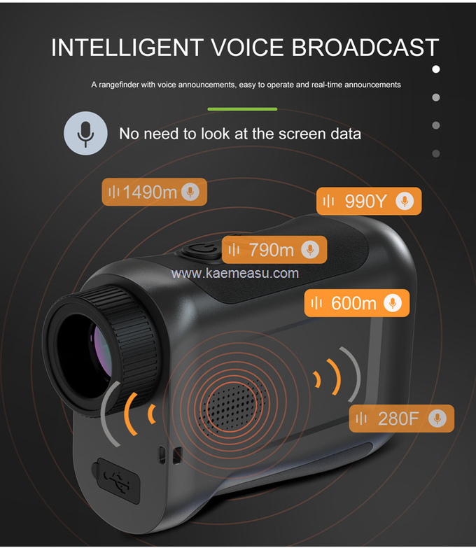 kaemeasu Rechargeable Laser Rangefinder Voice Golf Range Finder LCD Display Telescope With Side Screen J1200