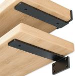 8 Inch Black Metal L Brackets Hidden Brackets for Floating Wood Shelves