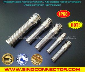 Quality Flexible Cable Gland Metric Nickel-Plated Brass Waterproof IP68 with Spiral Anti-Bending Protector wholesale