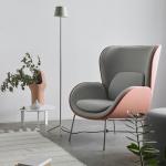 High Back Sofa Single Seater Chair Bed Black Wingback Fabric Living Room 99CM