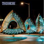 Customized Polished Stainless Steel Sculpture Triangle Hollow Geometry
