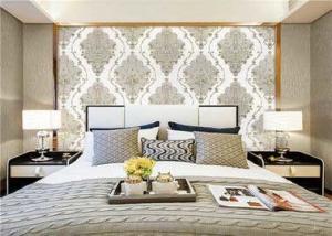 Quality Elegant Luxury PVC Waterproof Wallpaper Damask Designs For Walls , Vinyl Material wholesale