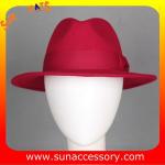 T0061197 Sun Accessory customized winner fashion 100% wool felt fedora hats,