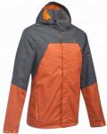 Breathable Mens Waterproof Coat , Quick Dry Brick Black Hiking Rain Jacket