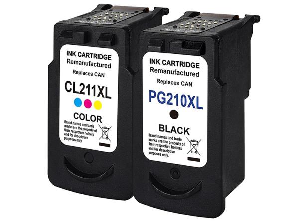 One Set Remanufactured Ink Cartridges , Replacement Canon PG 210XL CL 211XL