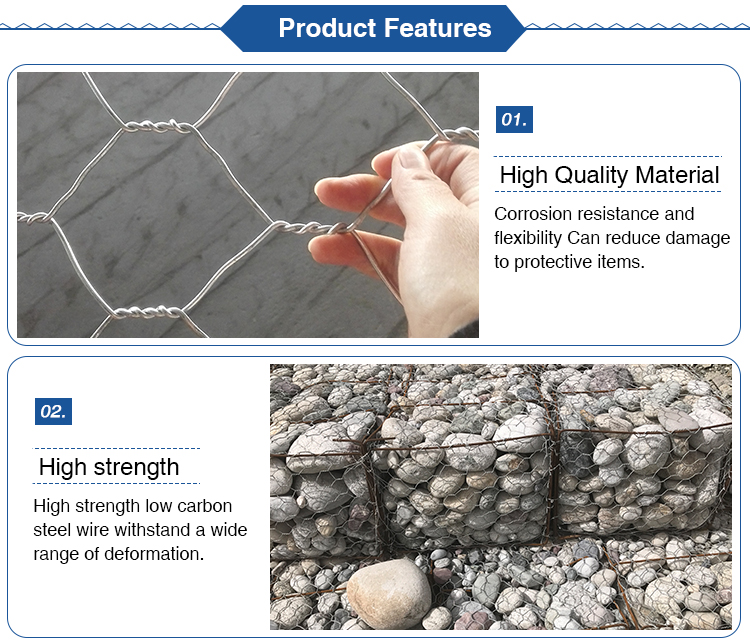 Wire Mesh 2mm Gabion Fence System Galvanized Pvc Coated Stone Filled Weld