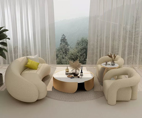Nordic Single Living Room Chairs 1 Seat Fabric Lounge Sofa Chair