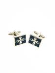 Mens Enamel Cufflinks Customized Size Metal Plating Gold Novelty Cufflinks