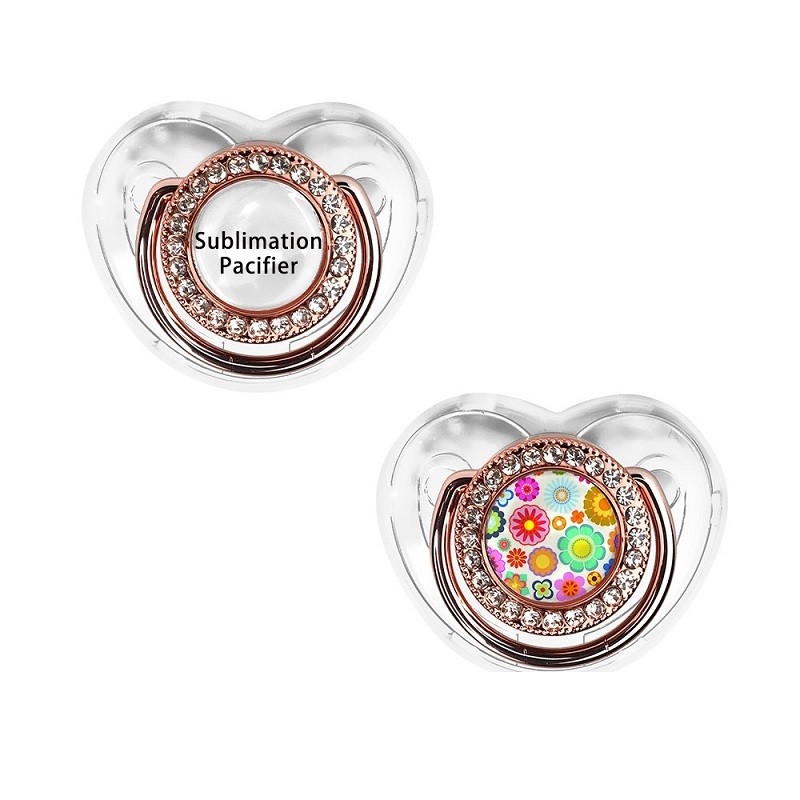 Personalized Bling Sublimation Blank Pacifier With Chain Custom Photo Baby Pacifier Holder