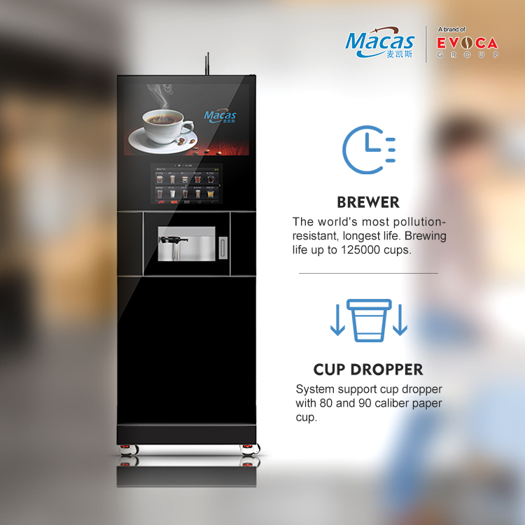 EVOACAS OEM/ODM Fresh Ground Coffee Vending Machine With Card Reader