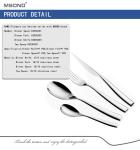 Eco Friendly 206mm Luxury 304 SS Cutlery Set Mirror Polish