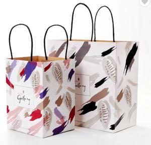Quality Greaseproof 28*15*28cm Printed Paper Shopping Bags wholesale