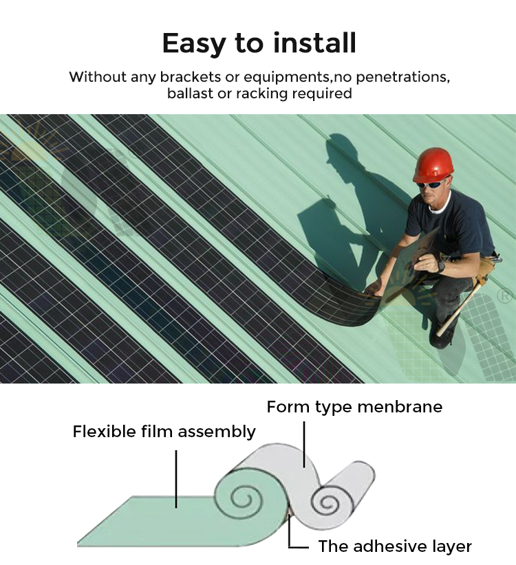 Monocrystalline Flexible Solar Panel 5w 10w 20w 30w 40w 50w 36v Thin Film