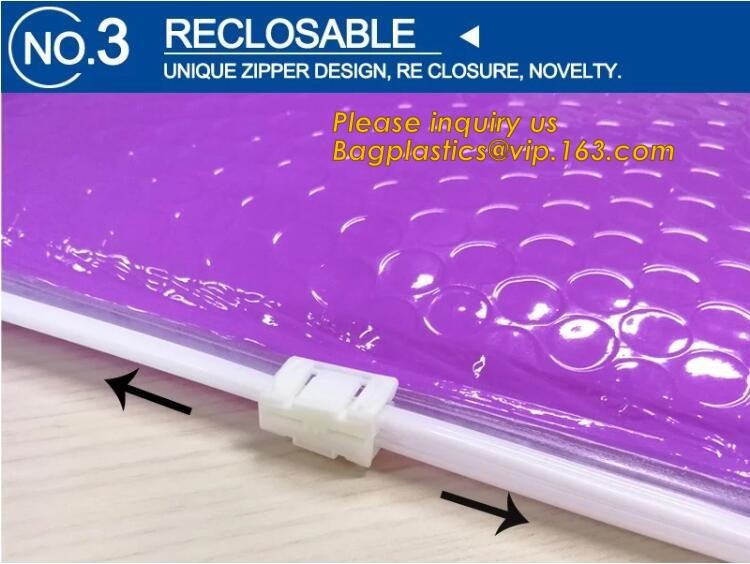 Cosmetic Pink Slider Padded Bag/Silver k Bag With Bubble,Padded Envelopes Cheap Aluminium Foil k Holographic