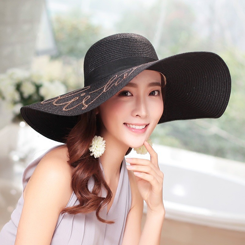 AK17540 fashion Wide brim sunny beach paper straw hats for womens in stock , promotion cheap hats .