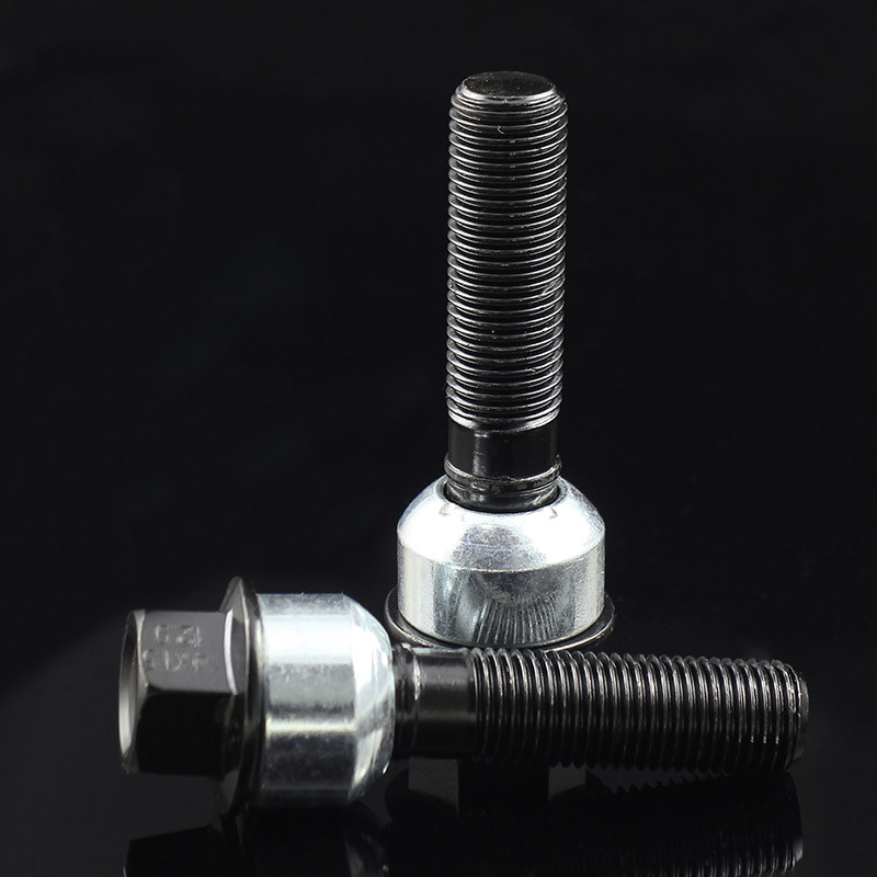 35mm Grade 12.9 Extended Lug Nuts For PORSCHE Black Finish Shank