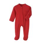 Good Quality Custom 100% Organic Cotton Baby Footie zipper Onesie Jumpsuit Low
