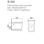 Modern Wall Mounted Tankless Toilet Square Shaped Water Saving