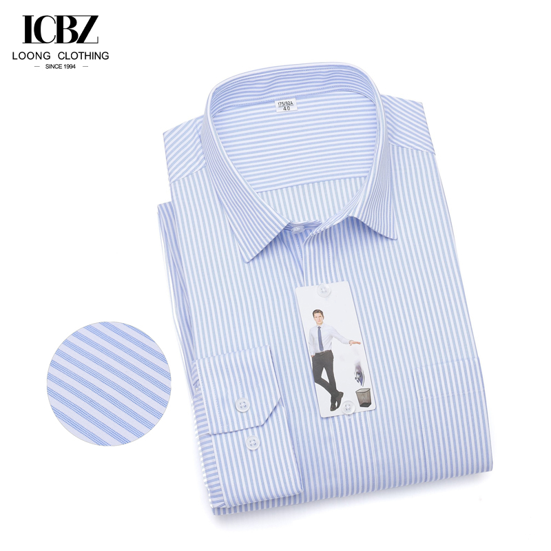 Men's Formal and Casual Wear Cotton No-Iron Long Sleeve Dress Shirt with Water Memory
