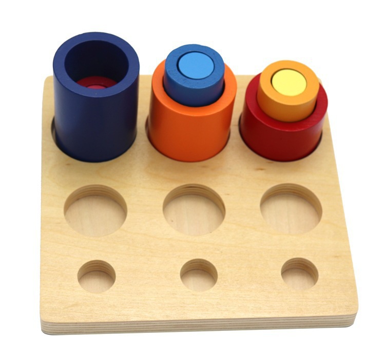 Wooden Early Education Thinking Round Block Develop Children Intelligence Baby Coordination Square Assembled Toy