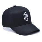 Custom 5 Panel Baseball Cap Cotton Twill Sports Black Dad Hat 3D Embroidery Logo