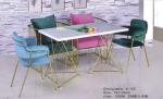 Anti Collision 150*90*75cm Wrought Iron Marble Table