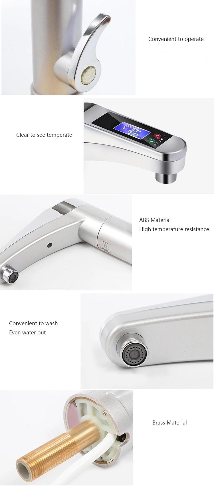 220V Electric Hand Wash Tap 7 Gears Multifunction Instant Geyser Tap For Kitchen