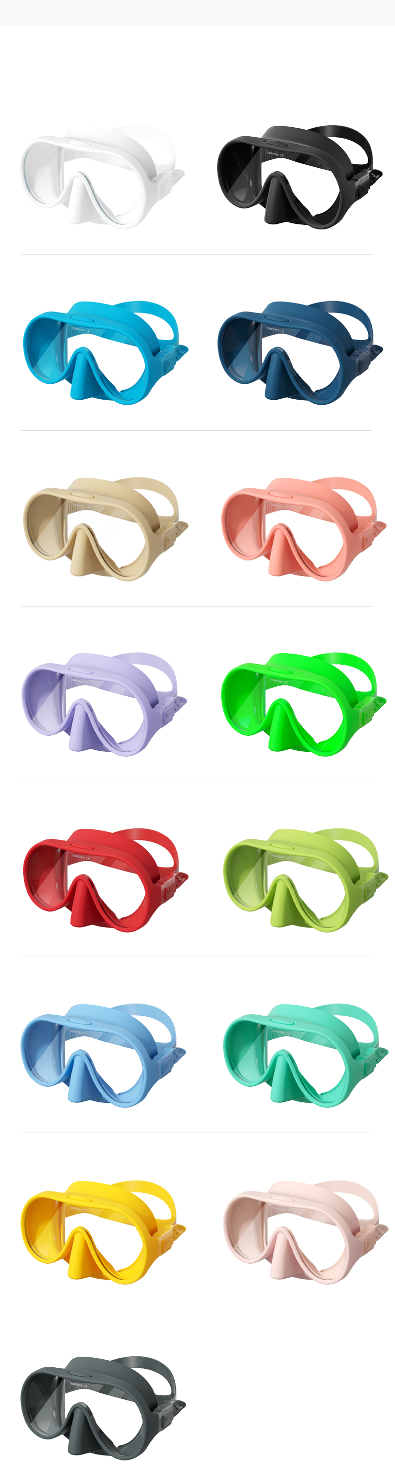 Customized Adult Snorkel Mask Single Lens Scuba Diving Mask Eco Friendly