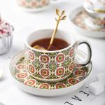 Christmas Gift Tazas Customized 200ml 6.76oz Porcelain Coffee Tea Cup And Saucer