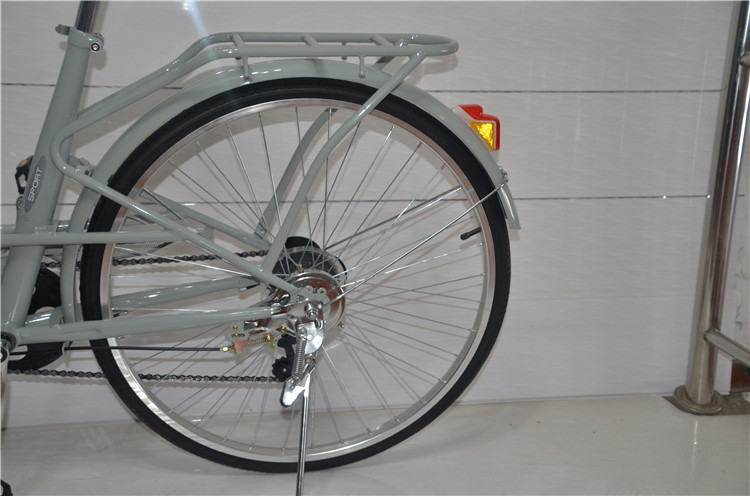Made in China steel colorful 26 OL city bicicle for lady with Shimano thumb shifter 7 speed with pvc basket