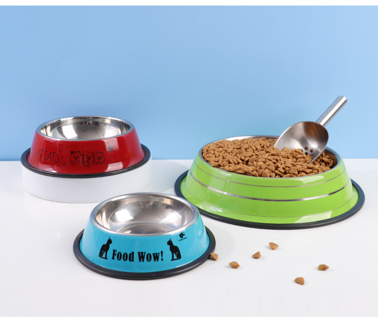 Pet Bowl Non-Slip Stainless Steel Material Customized SublimationEasy Cleaning Cups Pails