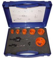 Quality Orange Color Bi Metal Hole Saw Kit 9 Pieces , Metal Hole Cutting Tools wholesale