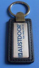 Quality PU High fashion plastic advertising Personalized Leather Keychains wholesale