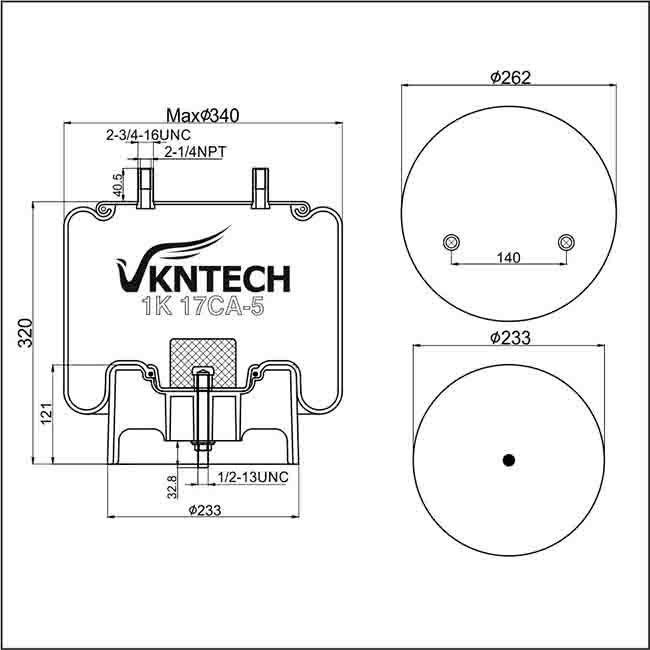 Rubber Trailer Air Springs Hendrickson S21800 Firestone W01-358-8709 Goodyear 1R13-159 Replacement Vkntech 1k8709