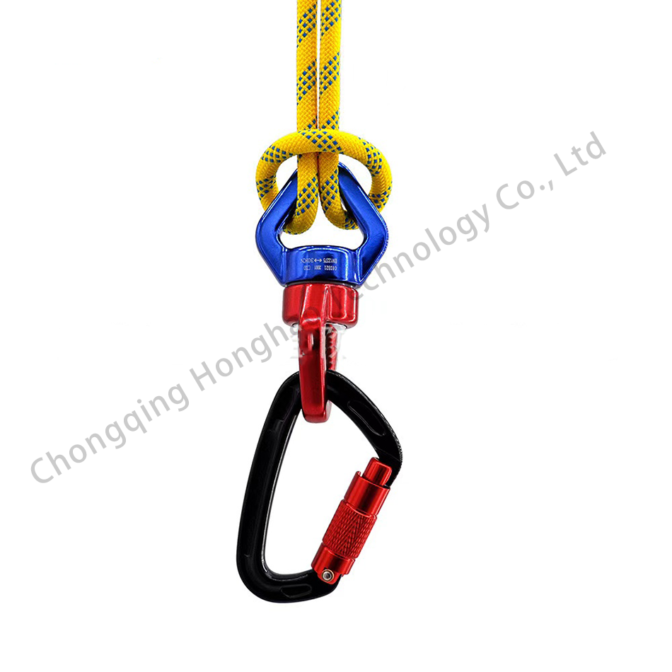 Outdoor Climbing Swivel Connector with Altitude Rotating Hook and Galvanized Finish
