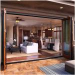 Hardware Thermal Break Commercial Aluminum Glass Doors Folding / Bifolding Type