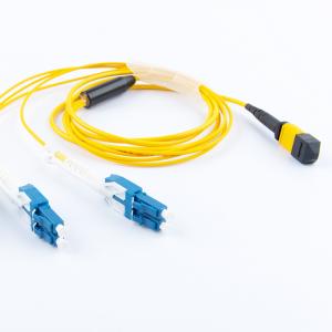 Quality ISO9001 MTP MPO To LC Uniboot Cables Female Fanout Cables Fiber Patch Cord 12C OM3 LSZH OFNP wholesale