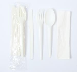 Quality Safety Disposable Cutlery Kits Shape Customized / CPLA Cutlery Kit-04 wholesale