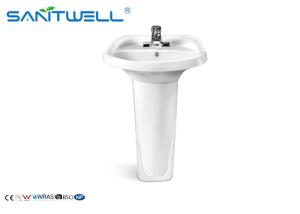 Quality White ceramic bathroom wash basins Three Hole option Faucet hole wholesale