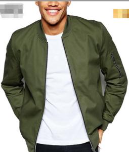 Quality Custom Mens Woven Coat 100% Polyester , Satin Bomber Jacket Standard Thickness wholesale