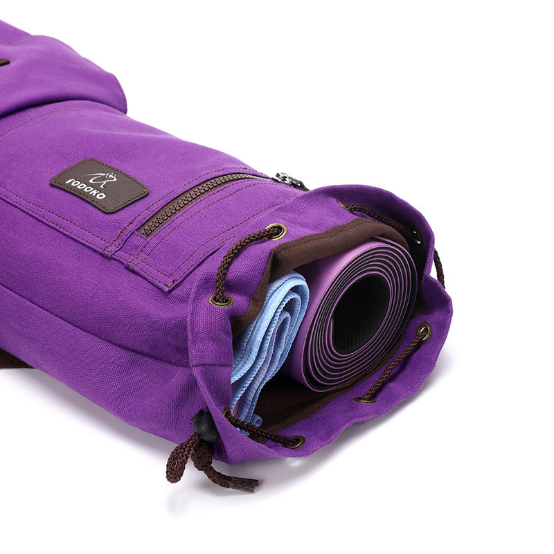 Large Capacity Yoga Mat Carry Bag Carrier Durable Canvas Cotton Yoga Pilates Backpack
