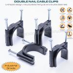 Double Nail Cable Clips (Double Nail Pipe Clips), Round Type, Two Steel Nails,