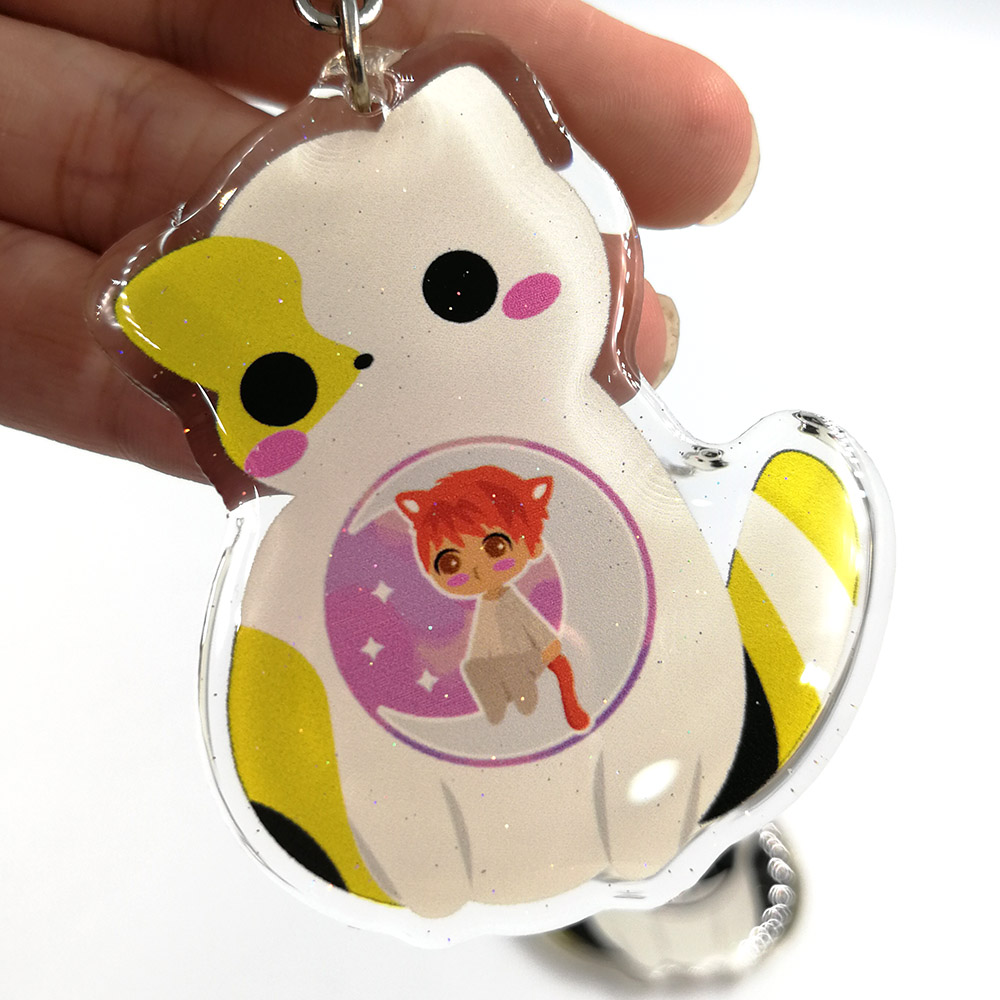 Epoxy Glitter Anime Acrylic Keychain Charm Innovative Design For Souvenir Gift